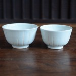 土井善男　白磁火色抜き飯碗