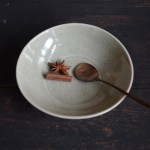 田谷直子　灰釉グレー5寸鉢