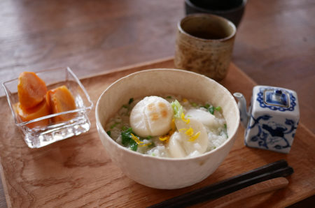 七草粥に焼き餅　